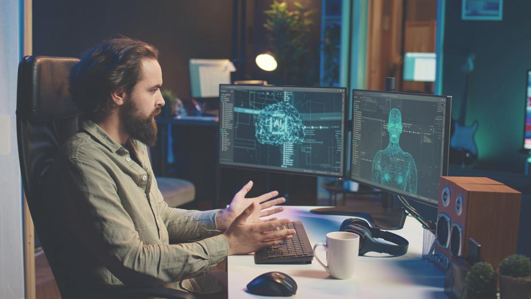 Cloud infrastructure diagram showing interconnected systems and monitoring dashboards